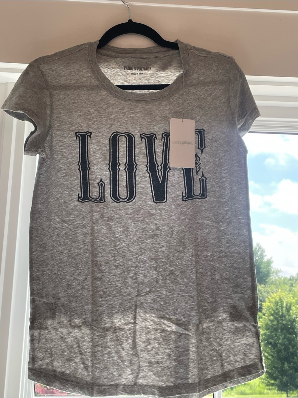 Zadig & Voltaire Kids Gray 'LOVE' Graphic Tee